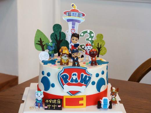 「汪汪队立大功·蓝系」岁数可改·翻糖巧克力·100%动物奶油（附图6寸·提前3天预订） 商品图4