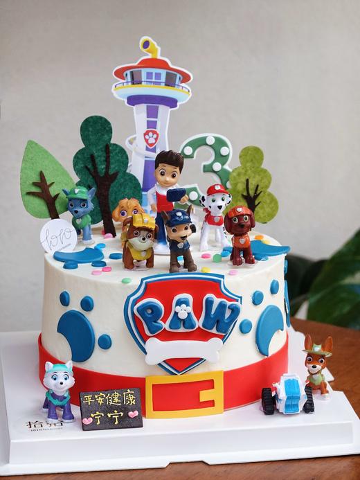 「汪汪队立大功·蓝系」岁数可改·翻糖巧克力·100%动物奶油（附图6寸·提前3天预订） 商品图1