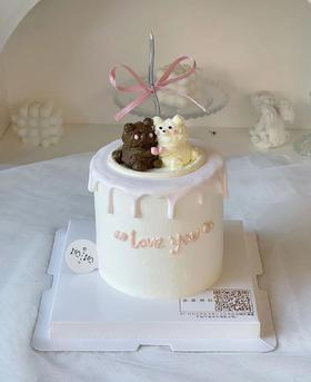 抱抱熊纪念日蛋糕（下单现做，根据排单2-3小时）