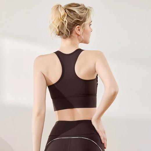 跃牌【瑜堂系列】字母线感固定一体式运动内衣高强度防震聚拢瑜伽文胸JYMN070 商品图3