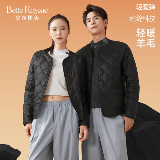 新款秋冬轻暖羊毛绗缝长袖男女同款一衣多穿 时尚叠穿内搭保暖圆领SZ2773SZ2774 商品图2