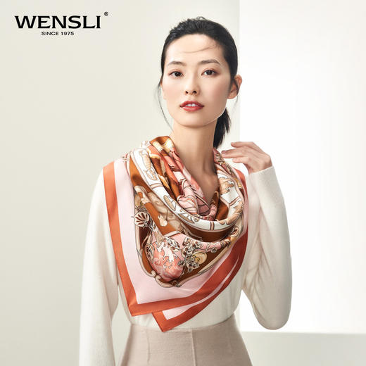 万事利“四时景”88厘米双面印花真丝大方巾 商品图3