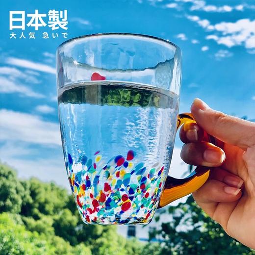 【清仓特惠2.5折】阿德利亚（ADERIA）日本进口石塚硝子津轻茶杯手工玻璃杯水杯马克咖啡杯送礼 睡魔祭琥珀把杯手作带把玻璃杯320ml蓝彩水杯300ml 商品图5