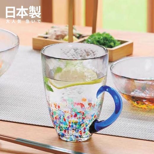 【清仓特惠2.5折】阿德利亚（ADERIA）日本进口石塚硝子津轻茶杯手工玻璃杯水杯马克咖啡杯送礼 睡魔祭琥珀把杯手作带把玻璃杯320ml蓝彩水杯300ml 商品图6