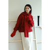 （小眠专属）HeyDress法式翻领针织开衫女秋冬复古红色毛衣慵懒百搭宽松上衣 商品缩略图0