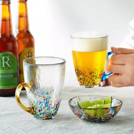 【清仓特惠2.5折】阿德利亚（ADERIA）日本进口石塚硝子津轻茶杯手工玻璃杯水杯马克咖啡杯送礼 睡魔祭琥珀把杯手作带把玻璃杯320ml蓝彩水杯300ml 商品图7