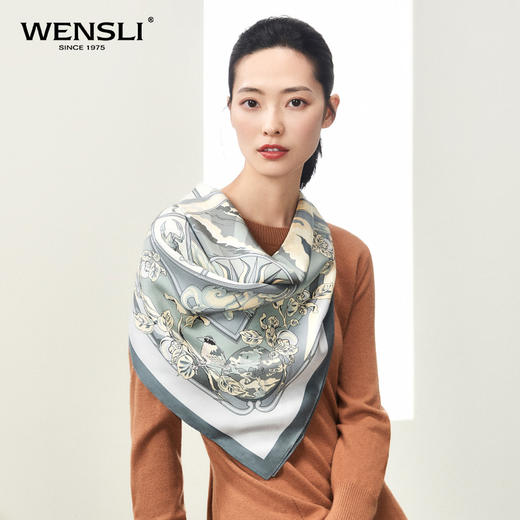 万事利“四时景”88厘米双面印花真丝大方巾 商品图4