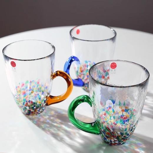 【清仓特惠2.5折】阿德利亚（ADERIA）日本进口石塚硝子津轻茶杯手工玻璃杯水杯马克咖啡杯送礼 睡魔祭琥珀把杯手作带把玻璃杯320ml蓝彩水杯300ml 商品图9