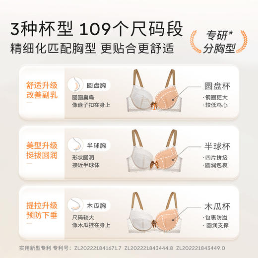 奶糖派大胸文胸告白分胸型4.0经典款撞色防下垂蕾丝性感内衣女 商品图1