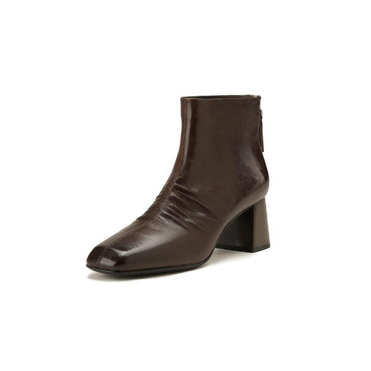 西村名物2024年冬季新款方头中跟舒适百搭切尔西靴时装靴T24DS48101 商品图6