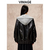 VIMAGE纬漫纪冬季新款假两件宽松舒适保暖显瘦皮衣外套V2203829 商品缩略图4