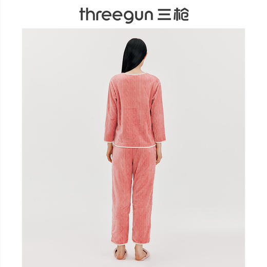 【社群专享】Threegun三枪 【法兰绒】圆领长袖女家居套-82188D011 商品图3