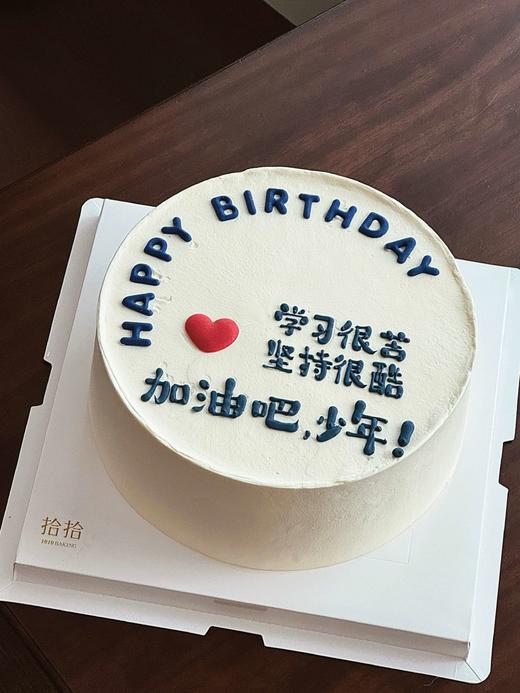 「学习很苦，坚持很酷，加油少年！」手绘文字·100%动物奶油（附图6寸·提前6小时预订） 商品图1