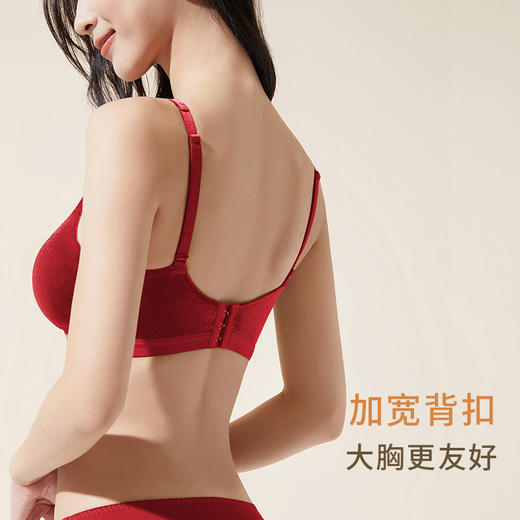 【幽梦扭一扭丝绒套装】大胸显丝绒三角杯文胸无钢圈复古防凸点内衣女 商品图2