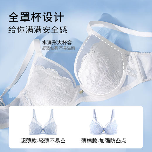 [微甜2.0薄棉款]大胸显小内衣全罩杯蕾丝显瘦文胸 商品图2