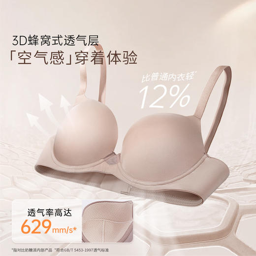 [0感隐形杯1.0]光面无痕大码内衣女大胸显小全罩杯胸罩聚拢文胸 商品图3