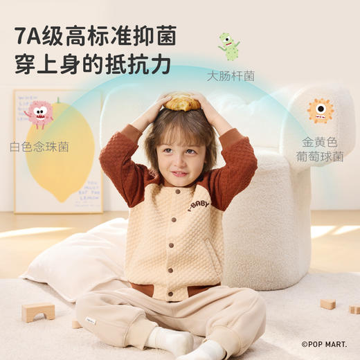 【69元 福利秒杀】ibaby×outlast太空科技恒温 泡泡玛特联名小奶泡空气层家居服外套上衣 商品图4