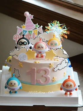 「蛋仔派对·粉系」岁数可改·翻糖巧克力·100%动物奶油（附图6寸·提前3天预订）