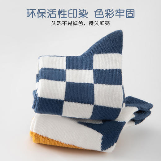 【五双装】洁丽雅正品棉质童袜透气不闷脚可爱童趣弹力舒适儿童袜 商品图4