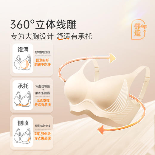 【积分兑换】线雕2.0胸大显小提拉聚拢防下垂文胸女无钢圈胸罩 商品图2