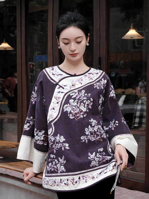 盛唐牡丹| 高货-大宋玉兰重工刺绣中式太太服-紫白 商品图4