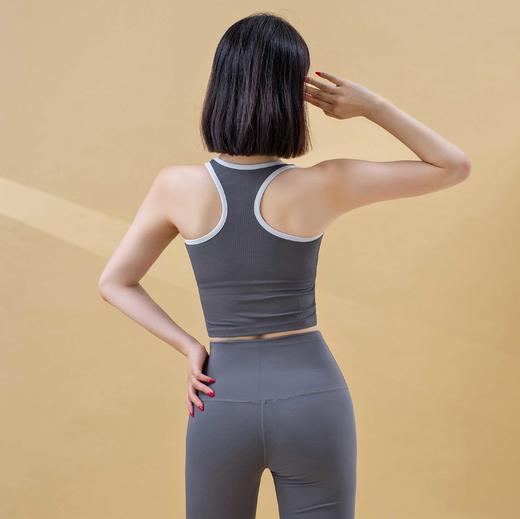 跃牌【瑜堂系列】新款罗纹运动背心美背女带胸垫瑜伽背心JYTB001 商品图2