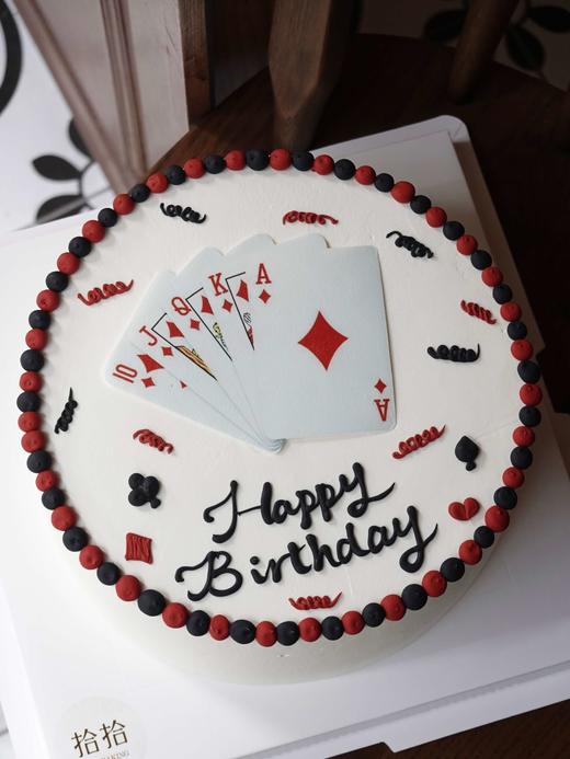 「人生好牌·扑克牌」巧克力糯米糖纸·订制照片·100%动物奶油（提前24小时预订） 商品图0