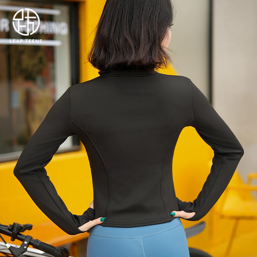 跃牌【瑜堂系列】秋冬加绒瑜伽服上衣加厚保暖健身服休闲显瘦跑步运动外套JYMW065 商品图4