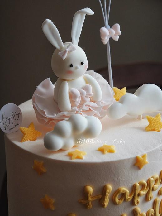 「小兔子·萌萌兔公主」岁数可改·周岁生肖·翻糖巧克力·100%动物奶油（附图5寸超高·提前7天预订） 商品图2