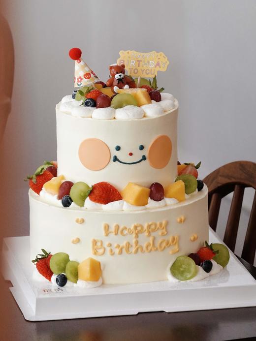 「可爱笑脸·森系鲜果」翻糖巧克力·100%动物奶油（附图5+8寸双层·提前10小时预订） 商品图0