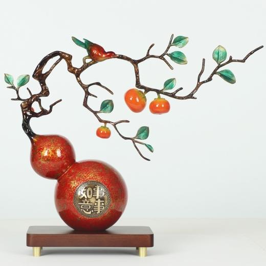 EE-QK-BJ1152D 柿柿如意纯铜大漆葫芦（560*150*440） 商品图4