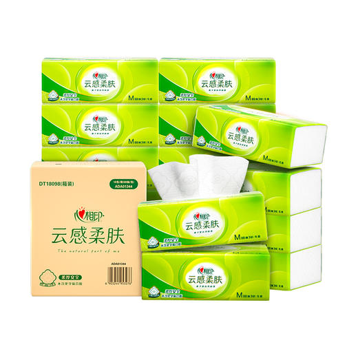 心相印 纸巾 DT18098（箱装）云感88抽16包装三层立体压花塑装纸（M码） 商品图1