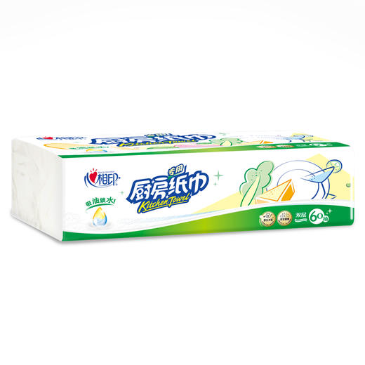 心相印 纸巾 KDT360（箱装）60抽9包塑装无印花厨房纸巾 商品图2
