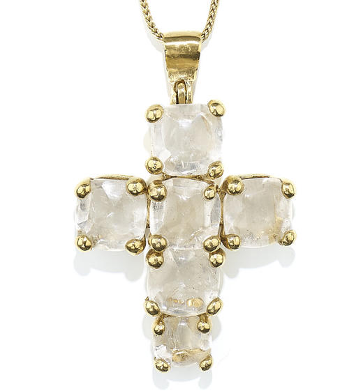 北京仓｜Goossens Paris-Stone cross-十字吊坠 天然水晶 项链（大号）［法国设计师］ 商品图3