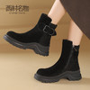 西村名物2024秋冬新款时尚气质厚底休闲靴*英伦风通勤靴女T24DS47831 商品缩略图1