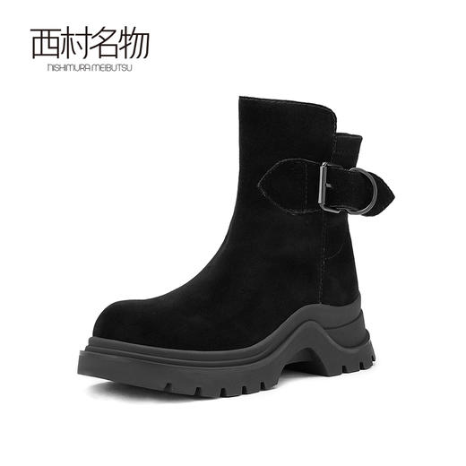 西村名物2024秋冬新款时尚气质厚底休闲靴*英伦风通勤靴女T24DS47831 商品图0