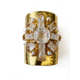 北京仓｜Goossens Paris-Stones Baguette-水晶 珍珠 开口手镯［法国设计师］