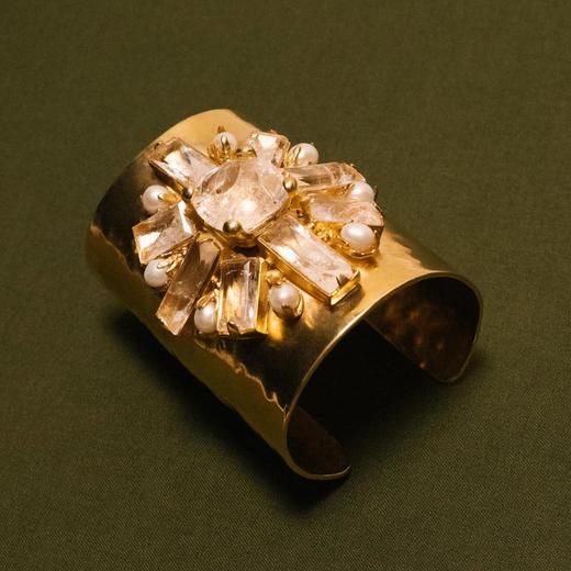 北京仓｜Goossens Paris-Stones Baguette-水晶 珍珠 开口手镯［法国设计师］ 商品图1