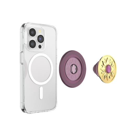 1【古城密语】太阳宝石·紫·MagSafe圆啪嗒 MAGSAFE磁吸手机支架 Round圆啪嗒系列 奢华金 日月星 商品图2