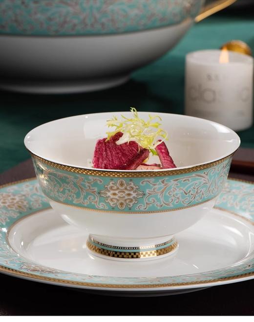 【样品特惠5.5折，无原包装仅1套，无货退款】雷澳娜高档骨瓷餐具碗碟套装家用欧式金边碗盘结婚礼品金域蓝湾10人用52头中餐具【不支持补差，非质量问题不退不换】S 商品图5