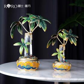 【特惠8折，仅1件，无货退款】罗比罗丹珐琅彩工艺聚宝盆发财树摆件客厅办公室招财摆件开业礼品发财树摆件（大）【不支持补差，非质量问题不退不换】S
