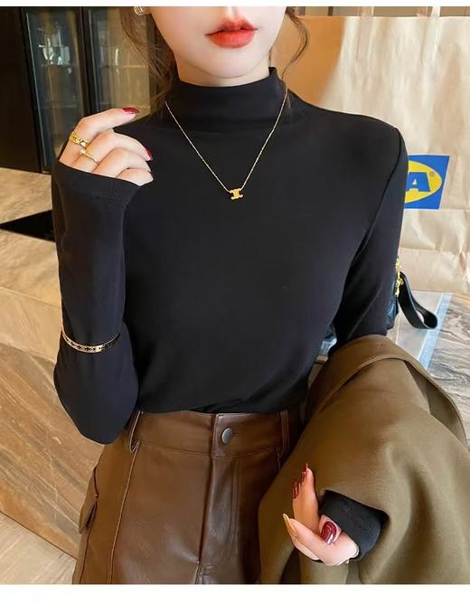 （现货）【自营】~王炸爆款 高弹超软半高领磨毛拉绒打底衫6608-喜出 商品图1