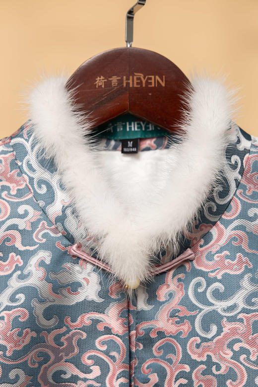 荷言HEYEN 寄锦 真丝非遗宋锦夹棉保暖新中式马甲 商品图2