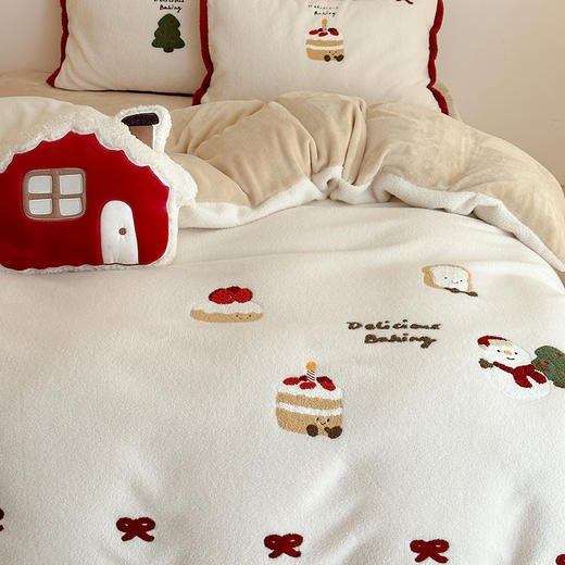 【换季出清】自然醒仿生羊毛绒牛奶绒四件套可爱圣诞人冬季加厚少女心被套珊瑚绒床上用品MT 商品图3