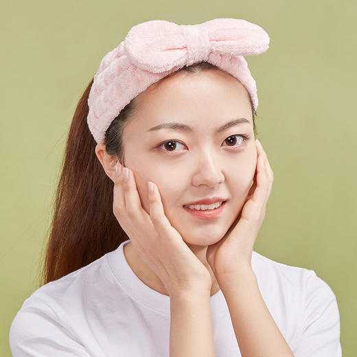 【多样屋专柜】多样屋发箍洗脸发带抑菌棉蝴蝶结洗脸束发带莫兰迪发带 桃粉 商品图2