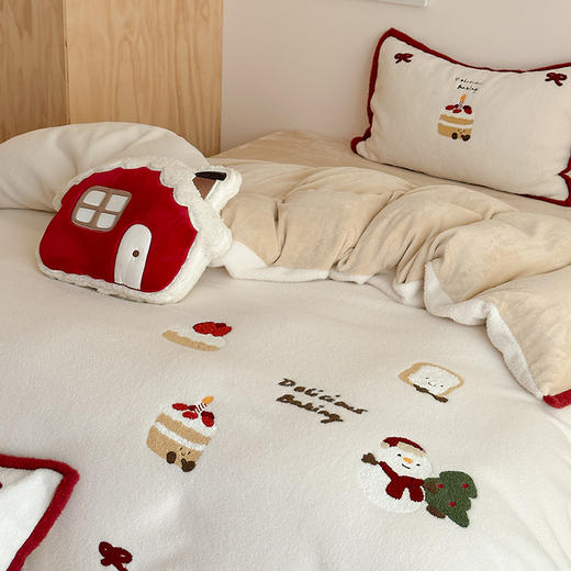 【换季出清】自然醒仿生羊毛绒牛奶绒四件套可爱圣诞人冬季加厚少女心被套珊瑚绒床上用品MT 商品图5