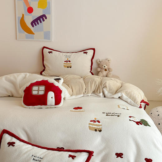 【换季出清】自然醒仿生羊毛绒牛奶绒四件套可爱圣诞人冬季加厚少女心被套珊瑚绒床上用品MT 商品图7