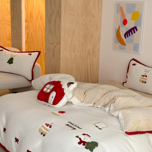 【换季出清】自然醒仿生羊毛绒牛奶绒四件套可爱圣诞人冬季加厚少女心被套珊瑚绒床上用品MT 商品图6