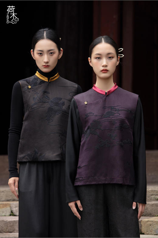 荷木HEMU丨高定绣花马甲/偏襟马甲 商品图0