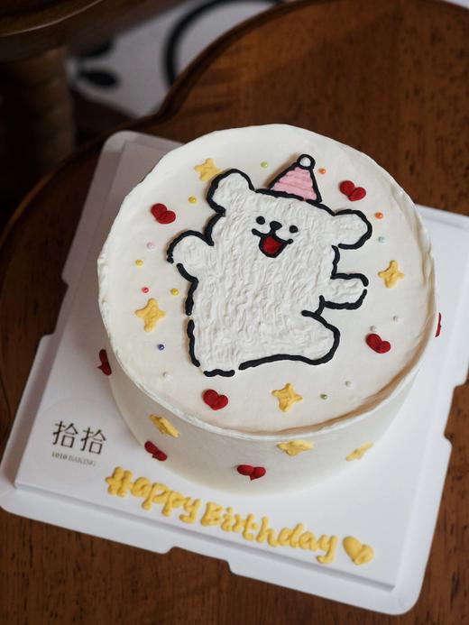 「线条小狗·贴贴狗」手绘蛋糕·100%动物奶油（附图6寸·提前24小时预订） 商品图3